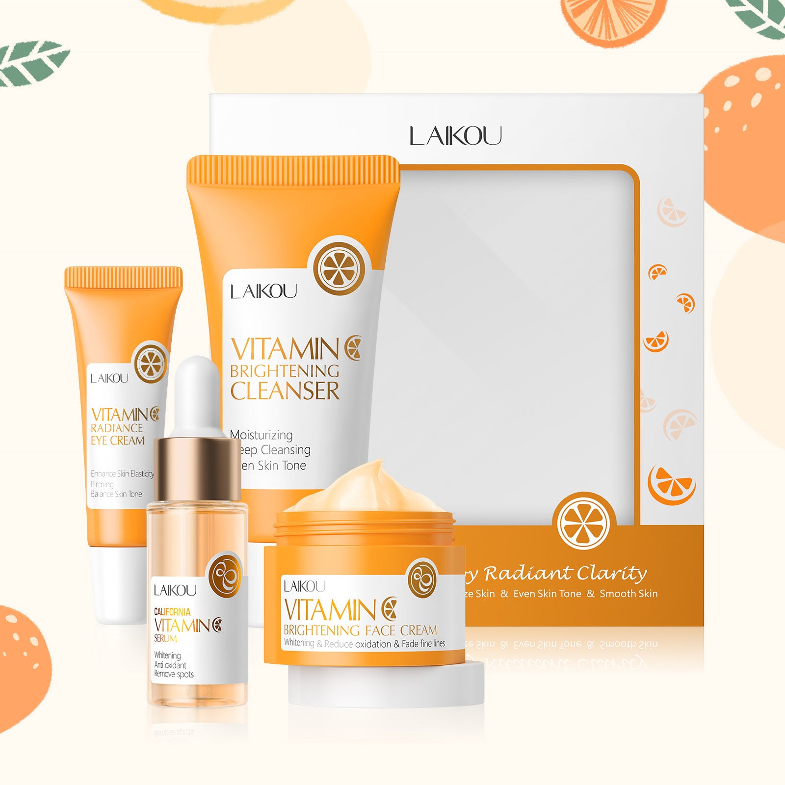 LAIKOU Premium organic Vitamin C skin care bundle 4 piece